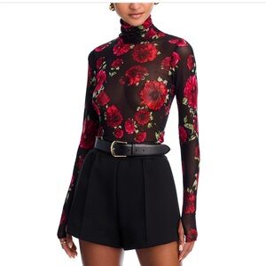 AFRM Mesh Floral Turtleneck
